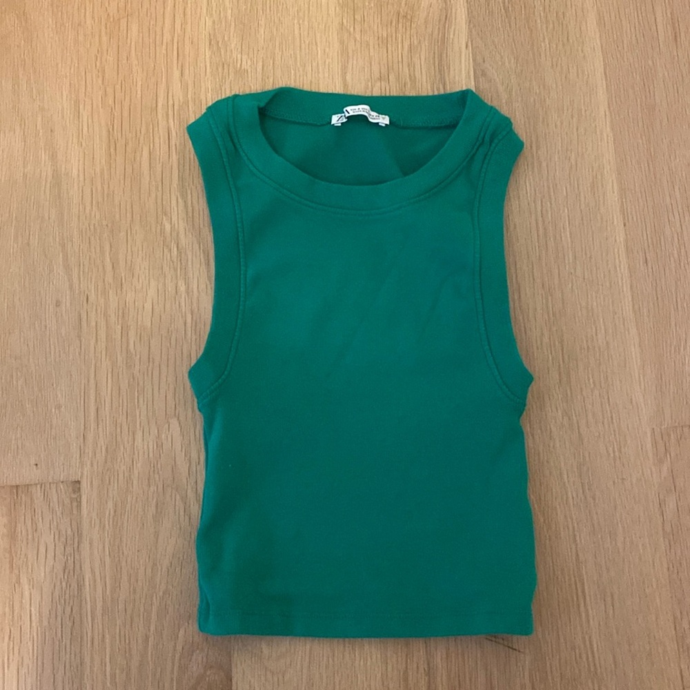 Zara kelly green muscle tank